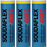 Soudal Soudaflex 40 FC Polyurethane Sealant/Adhesive Grey 310ml (Pack of 3)