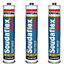 Soudal Soudaflex 40 FC Polyurethane Sealant/Adhesive White 310ml(4136) 34136 (Pack of 3)