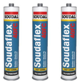 Soudal Soudaflex 40 FC Polyurethane Sealant/Adhesive White 310ml(4136) 34136 (Pack of 3)