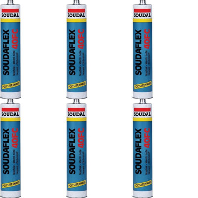 Soudal Soudaflex 40 FC Polyurethane Sealant/Adhesive White 310ml (Pack of 6)