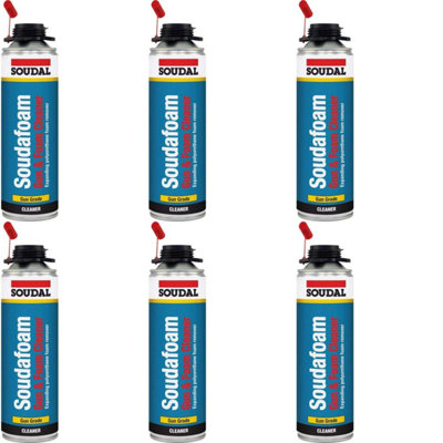 Soudal Soudafoam Gun & Foam cleaner, Gun Grade, 500ml (Pack of 6)