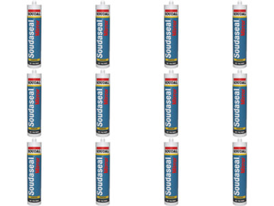 Soudal Soudaseal Mirror Sealant Grey 290ml-MS Polymer, Waterproof - Pack of 12