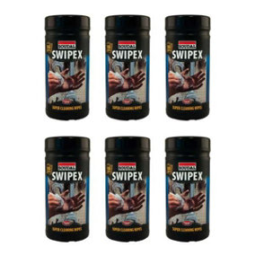 Soudal Swipex Cleansing Wipes - 100 Wipes - Cleaning Wipes - Pack of 6