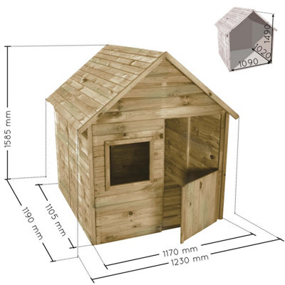 Soulet Marina Playhouse 1.2m x 1.2m Childrens Playhouse Pressure Treated - 3