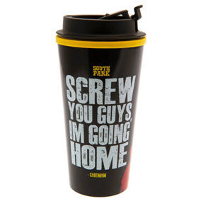 South Park Screw You Guys, Im Going Home Travel Thermal Flask Black/Yellow (One Size)