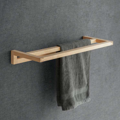 Southbourne Wooden Beech Bathroom Cloakroom Double Towel Rail Bar Holder Hanger Price Comparisons | Compare The Build