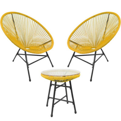 Southbury Designer Egg String Chair Bistro Garden Set - Yellow | DIY at B&Q
