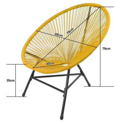 Southbury Designer Egg String Chair Bistro Garden Set - Yellow | DIY at B&Q