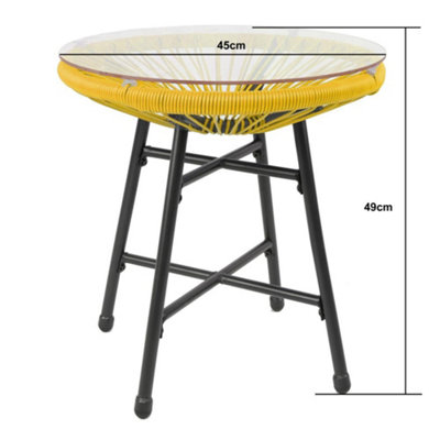 Southbury Designer Egg String Chair Bistro Garden Set - Yellow | DIY at B&Q