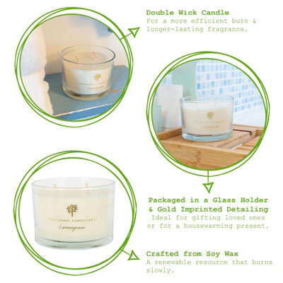 Soy Wax Scented Candle - 350g - Lemongrass
