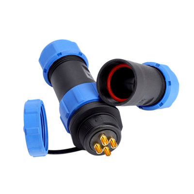 SP21 IP68 4-Pin Waterproof Plastic Aviation Plug and Socket Inline Connector