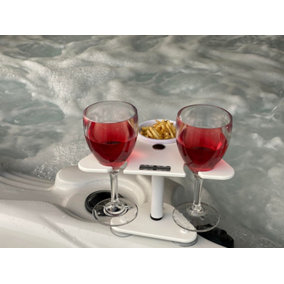 Spa Bar by Carabarlife Suction Drinks Glass Holder with Wine Glasses and Nibbles