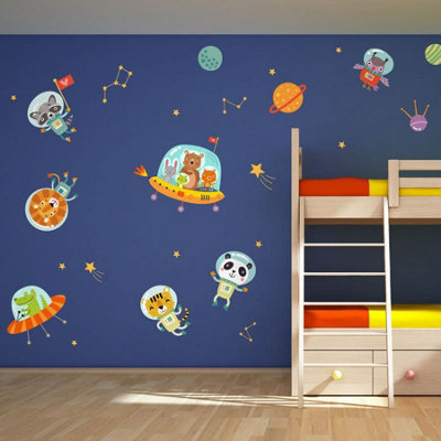 Space Animals Wall Stickers Pack