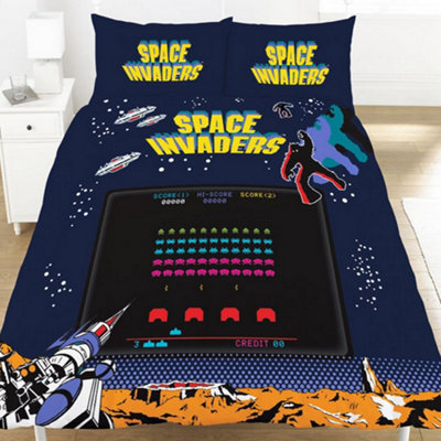 Space Invaders Coin Duvet Set Multicoloured (Single)