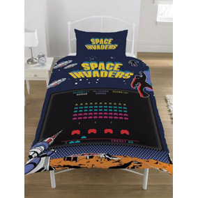 Space Invaders Single Duvet Cover and Pillowcase Set