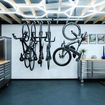 Space Saving Ceiling Mounted Bike Rack for 4 Bikes, Rotating Hooks ...