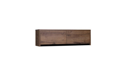 Space-Saving Denver Wall Hung Cabinet - Oak Monastery & Black Gloss - W1200mm x H320mm x D350mm