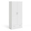 Space Wardrobe with 2 Doors + 1 Drawer in White 1750