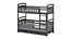 Spacious Blanka Bunk Bed with Trundle and Storage in Graphite (W1980mm x H1640mm x D980mm) - Ideal for Kids