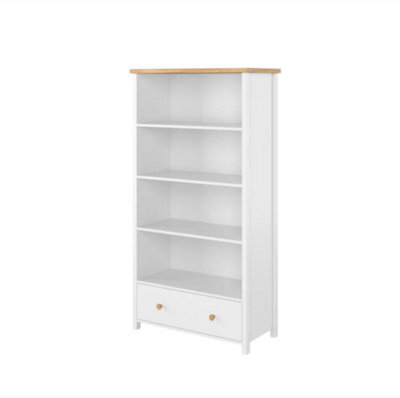 Spacious Bookcase with Drawer and Four Tiers (H)1610mm (W)850mm (D)420mm - Timeless Children's Furniture