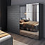 Spacious Galaxy Wardrobe with Sliding Doors in Oak Carbon - Luxurious Storage, H2100mm W2700mm D610mm