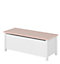 Spacious Luna Toy Box in White Matt & Pink - Safe & Stylish Storage Solution (H)390mm (W)990mm (D)420mm