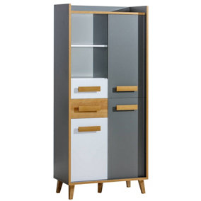 Spacious Multi-Use Cabinet: Werso W3, Anthracite & Oak Riviera, H1952mm W900mm D420mm