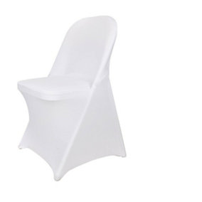 Spandex Foldable White Chair Cover for Wedding Decoration - Pack of 1