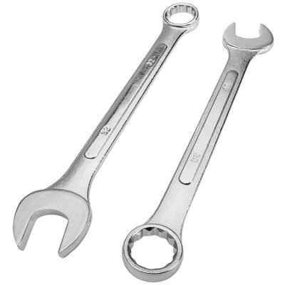 Spanner Set - 25-piece extensive selection, 6 - 32 mm, roll bag with eyelets included - black/blue