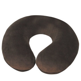 Spare Cover for Blue Memory Foam Neck Cushion - Brown Soft Velour Cover
