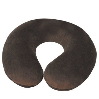 Spare Cover for Blue Memory Foam Neck Cushion - Brown Soft Velour Cover