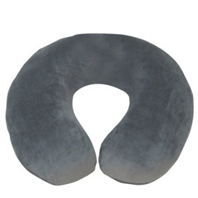Spare Cover for Blue Memory Foam Neck Cushion - Grey Soft Velour Cover