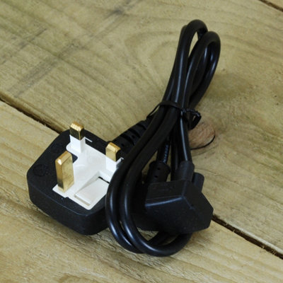 Spare Mains 3 Pin Power Cord C5 1m with Angled End