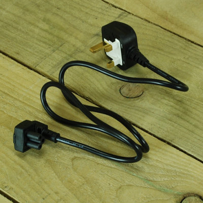 Spare Mains 3 Pin Power Cord C5 1m with Angled End