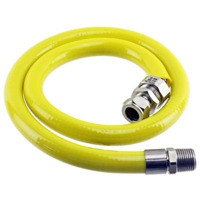 SPARES2GO 1/2 Inch Gas Hob Supply Pipe Connector Hose 1 Metre Kitemark