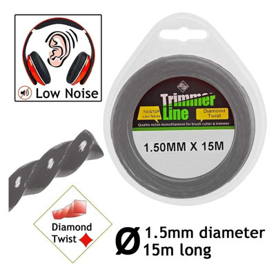 SPARES2GO Trimmerschnur Für Qualcast GGT250 – 6 M Lang, 1,5 Mm Stark, 2 Spulen Im Set