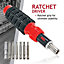 SPARES2GO 100 Piece Screwdriver Ratchet & Socket Bit Tool Box Set