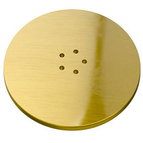 SPARES2GO 110mm Luxury Plug Cover for Shower Trap with 90mm Tray (Brushed Brass)