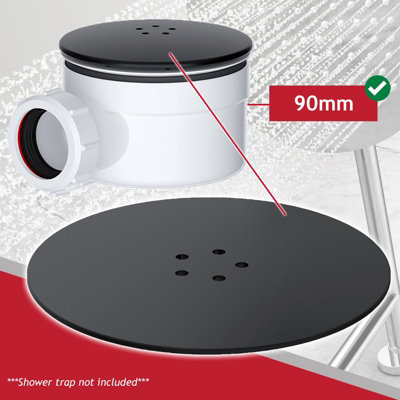 SPARES2GO 110mm Luxury Plug Cover for Shower Trap with 90mm Tray (Matt ...