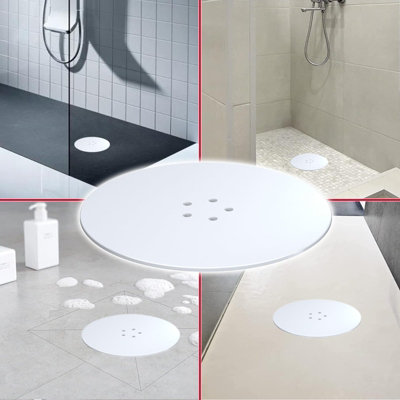 SPARES2GO 110mm Luxury Plug Cover for Shower Trap with 90mm Tray (Matt White)
