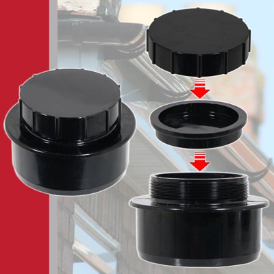 SPARES2GO 110mm Screwed Access Cap Ring Seal Soil System Vent Pipe Push ...