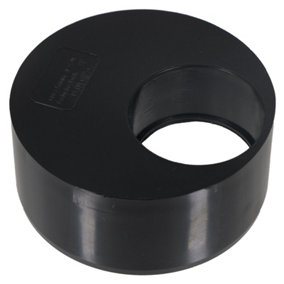 SPARES2GO 110mm to 56mm (50mm) Solvent Weld Soil System Waste Pipe Reducer Adaptor (Black)
