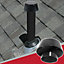 SPARES2GO 110mm Vent Extract Cowl Mushroom Soil Pipe Stack System Weather Ring Seal (Black)