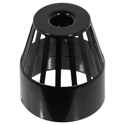 SPARES2GO 110mm Vent Terminal Soil Pipe Drain Stack System Ring Seal Bird Roof Cage (Black)