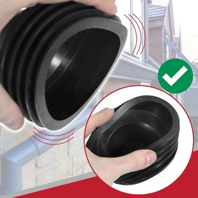 SPARES2GO 110 Mm Bodenablaufrohr-Kupplung – Doppelsteckdose, Gerade, Push-Fit, Schwarz
