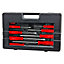 SPARES2GO 12 Piece Mechanics Screwdriver Set with Hex Bolsters in Display Case