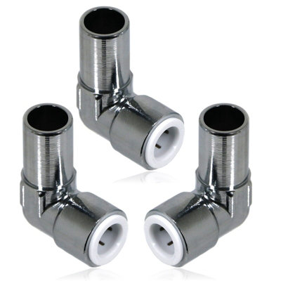 SPARES2GO 15mm x 10mm Pushfit Radiator Valve Chrome Reducing Elbow Stem ...