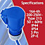 SPARES2GO 16A Extension Lead 14m 240V 1.5mm Extra Long Power Cable Cord 3-Pin 2P+E (Blue)