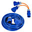 SPARES2GO 16A Extension Lead 14m Heavy Duty 240V 2.5mm Blue Power Cable + 2 x 16 Amp Splitter Kit