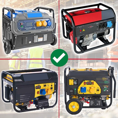 SPARES2GO 16A splitterkabel 240V caravan camper 2-weg aansluiting Y-stuk 2 x 16 Amp stopcontacten (blauw